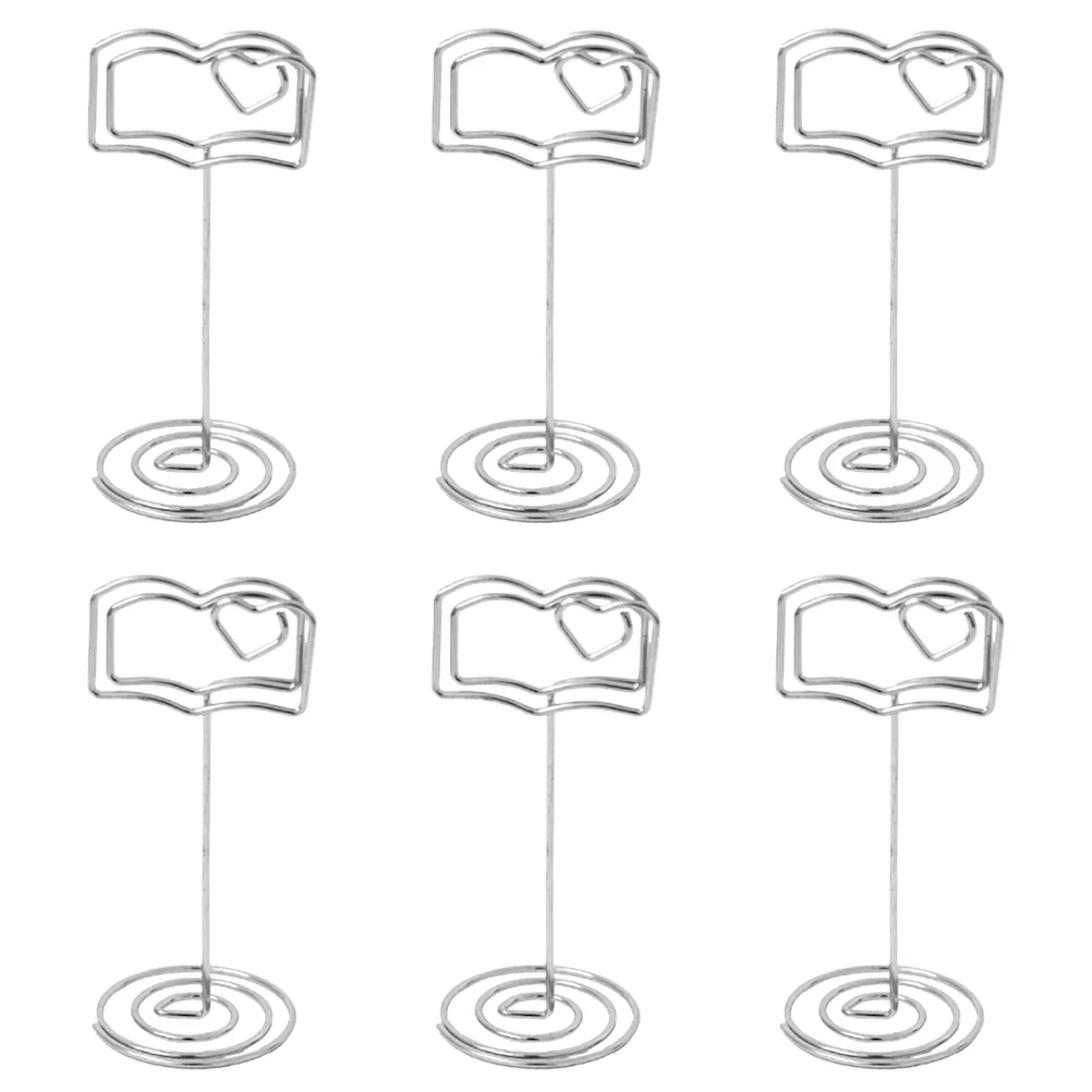

6 Pcs Seat Holder Mini Message Clips Music Note Decor Line Card Party Desktop Metal Decorative Business Holders