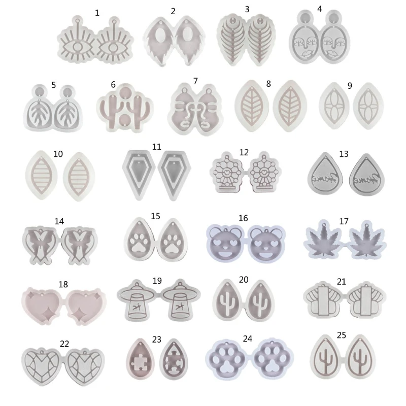 

69HB Earrings Crystal Epoxy DIY Crystal Epoxy Molds Shiny Big Eyes Earrings Silicone Mold Fashion Earring Mold Resin Jewelry