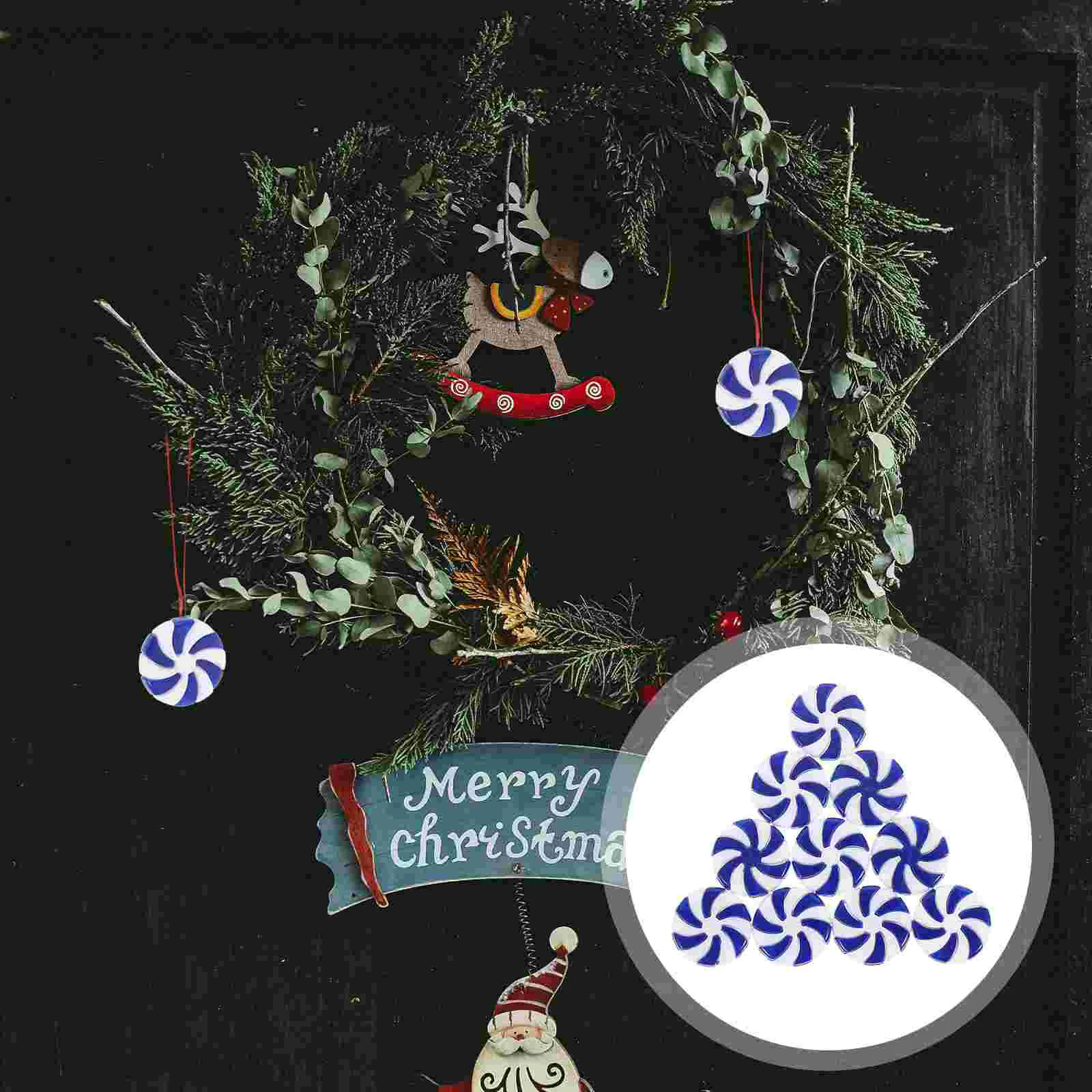 

Christmas Candy Ornaments Cane Decorations Tree Diy Peppermintbeads Decor Garland Hanging Round Lollipop Ornament Pendants