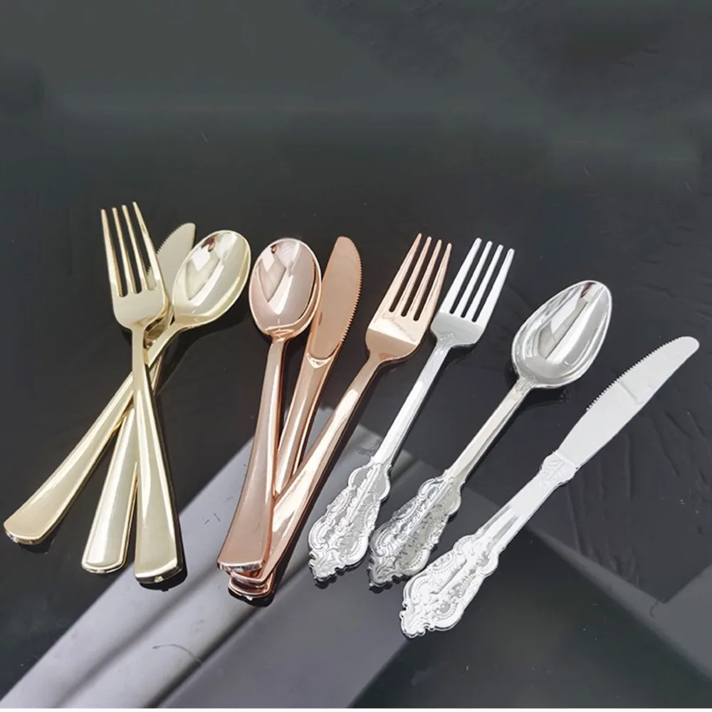 10 шт. одноразовый позолоченный нож вилка ложка набор посуды в стиле вестерн
