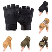 military army shooting fingerless gloves half finger men tactical gloves anti slip outdoor sports bicycle gloves riding gloves