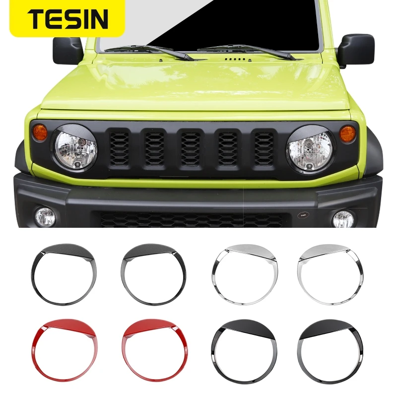 Наружная наклейка TESIN для Suzuki Jimny декоративная крышка передней фары автомобиля