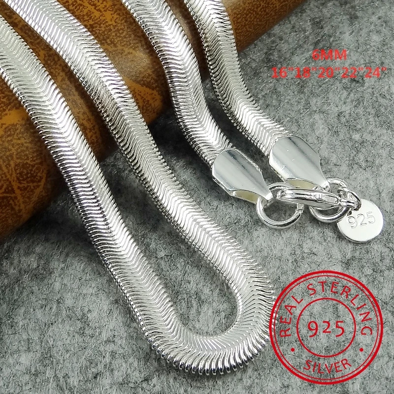 

Женская гладкая цепочка из серебра 925 пробы с застежкой-лобстером, 16-24 дюйма