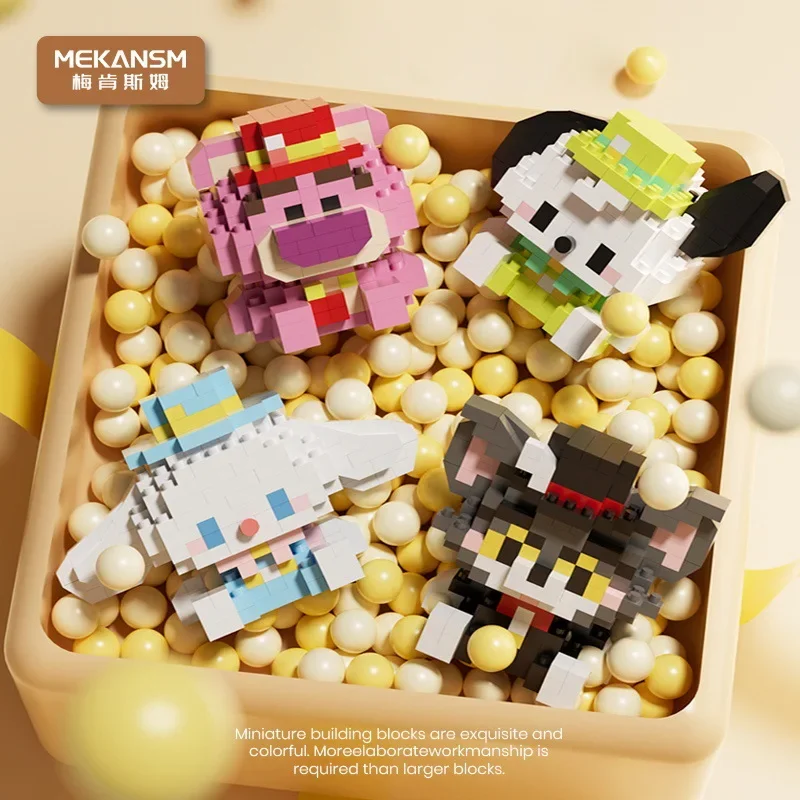 Kawaii Sanrio Panda микро строительные блоки Hello Kitty Losto DIY 3D модель MOC Pochacco мини-кирпичная