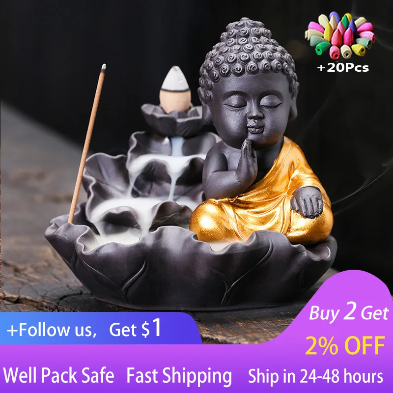 

Purple Sand Lotus Leaf Flowback Sandalwood Burner Creative Home Furnishings Lotus Flower Painting Gold Tathagata Flowback Incens