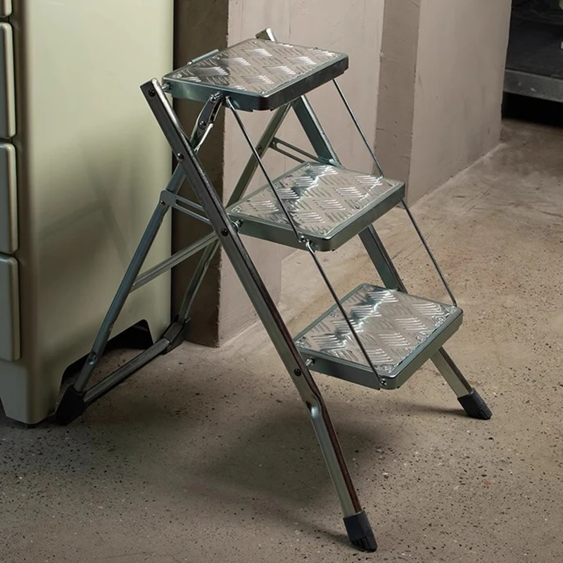 Фото Складные стремянки, портативная лестница, маленькие внутренние металлические защитные лестницы, многофункциональная домашняя декоративная стремянка HQ397 №2