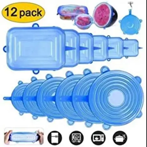 12 шт./набор универсальные силиконовые крышки для кухонной посуды |