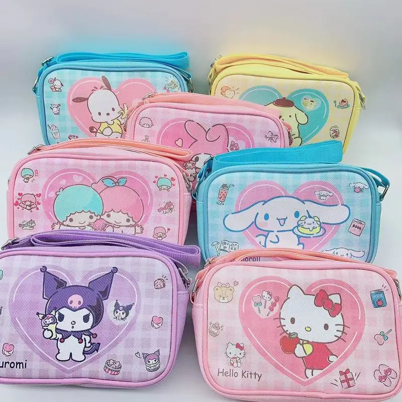 

Аниме Sanrio Kawaii My Melody Kuromi Hello Kitty Cinnamoroll мультяшный ПУ материал сумка-мессенджер маленькая квадратная сумка для детей