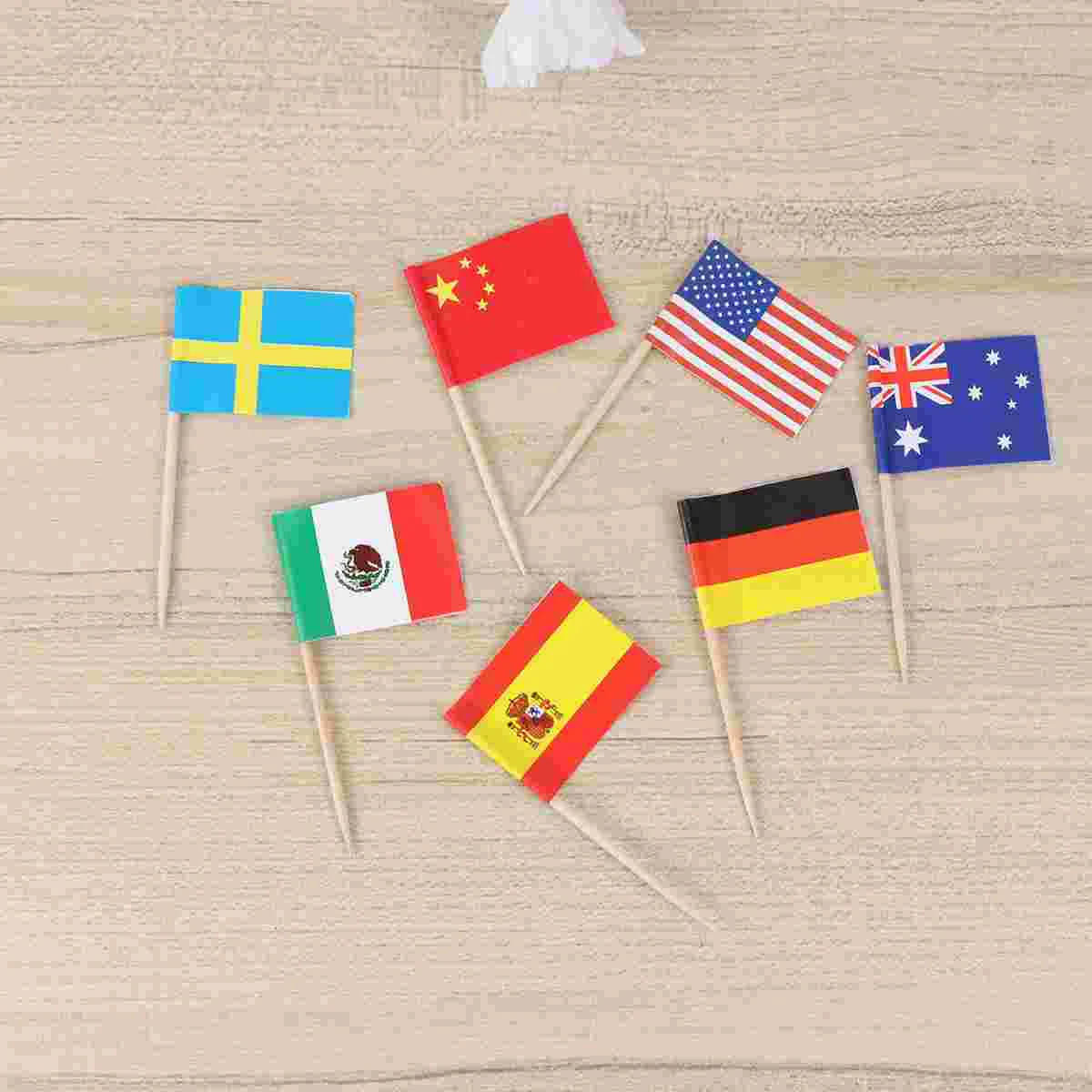 

Dessert Toppers National Flags Sticks Party Fruit Picks Toothpicks United States