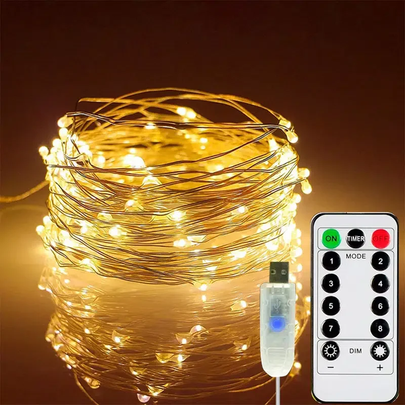 

HMTX 32.8ft USB Powered Remote Control Fairy Garland Light, Fairy Lights String, Wedding Party String Lights