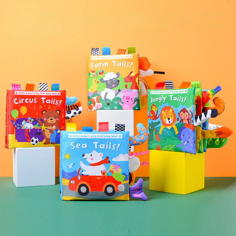 

New Baby Cloth Books Kids 3D Tail Readings Infant Toddler Quiet Book Learning Education Toys Children Early Learning Aids