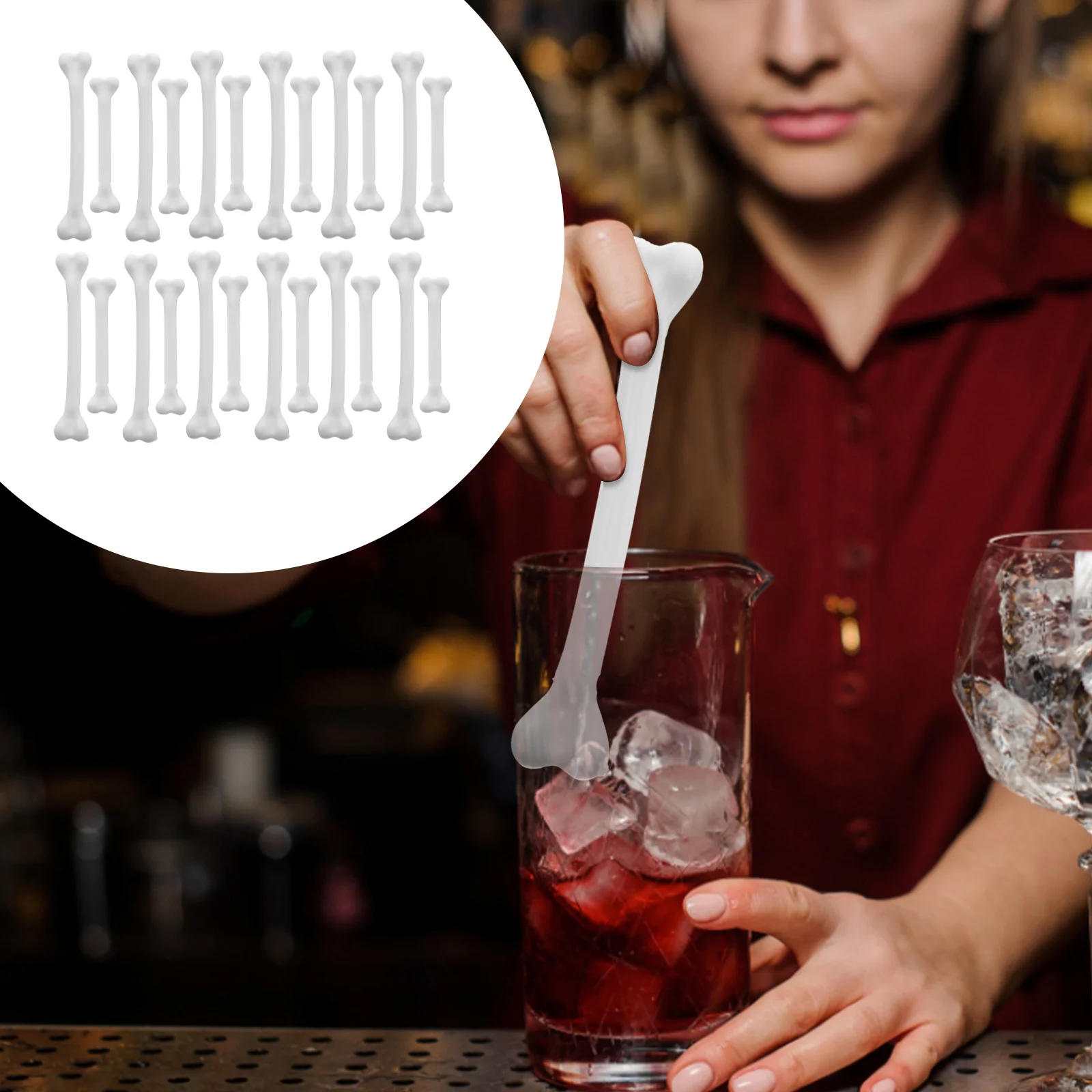 50 шт. Mingle Mocktails Bone Swizzle Stick Коктейльная стержень для перемешивания Реквизит