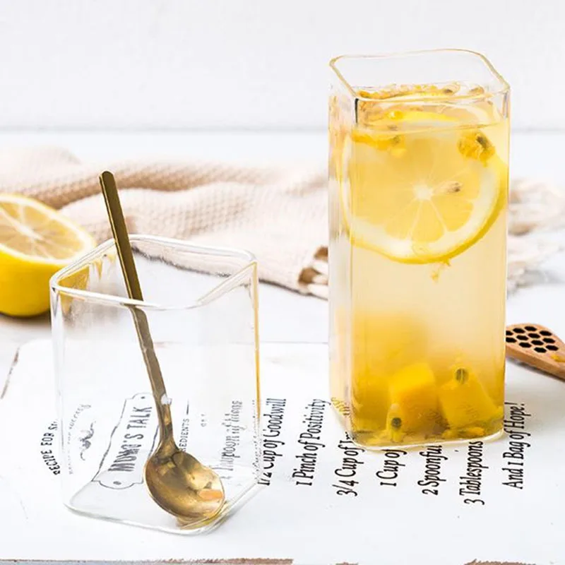 

Large Square Simple Glass Transparent Cold Drin Klarge-capacity Cup Milk Juice Cup Drink Cup Mousse Cup Water Cup Wine Glass