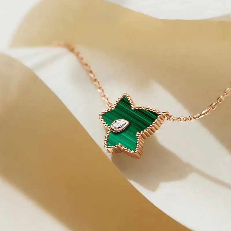 

Роскошное ожерелье с золотыми краями и листьями для женщин и девушек винтажные Элегантные ожерелья из Малахита Стразы ювелирные изделия дл...