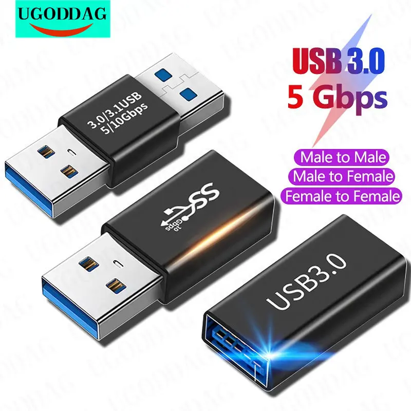 

USB 3.0 Adapter Connector USB To USB 5Gbps Male to Male Female USB Converter For PC Laptop USB 3.0 Coupler Extender Connection