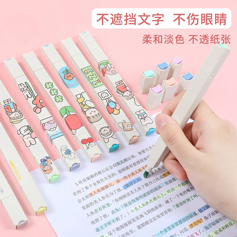 

6 шт. толстые тонкие зеркальные мягкие косые головки Morandi с маркировкой, заостренный кончик для письма