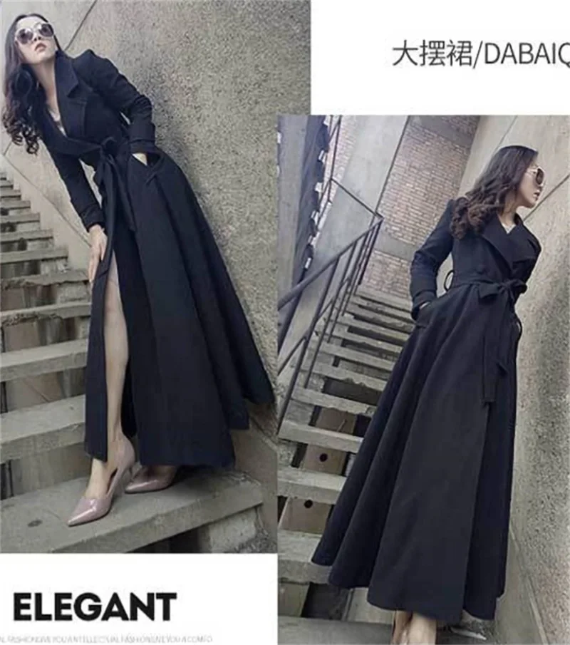 Женский длинный пиджак с поясом Осенний хлопковый дизайнерский Блейзер яркого