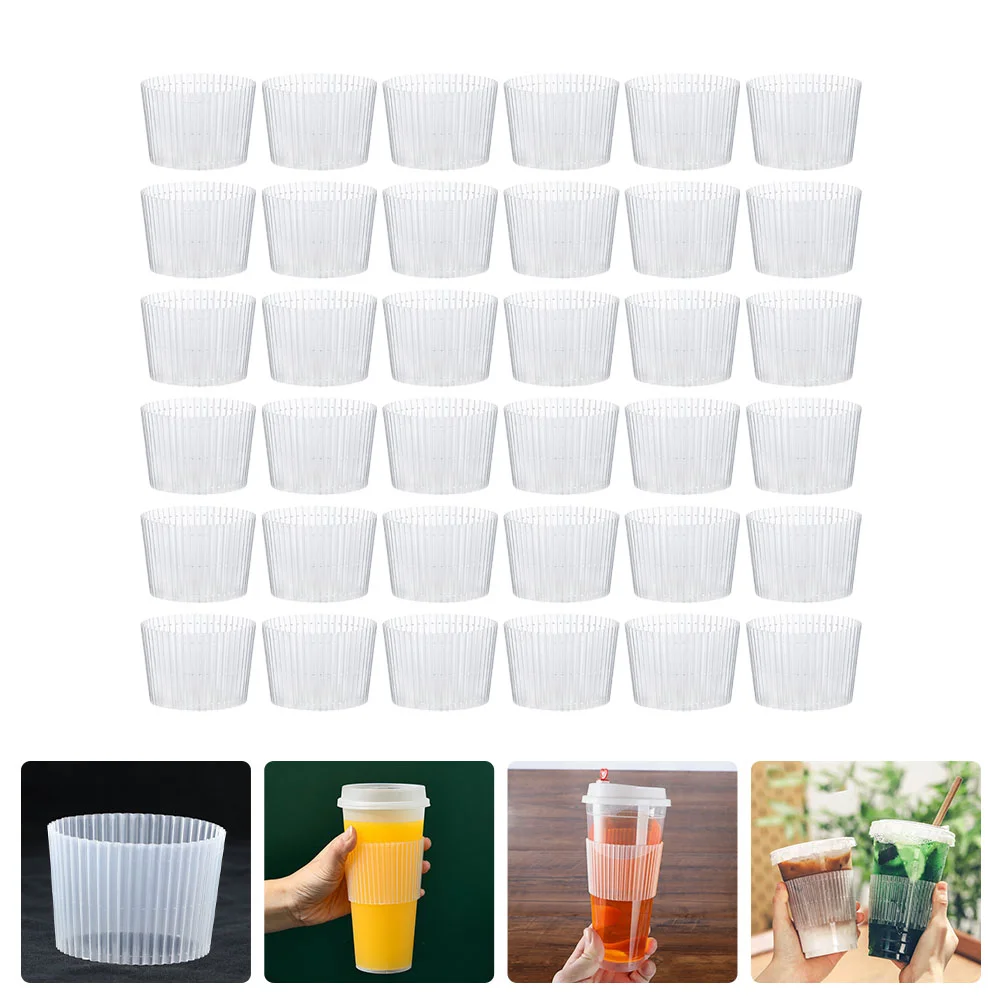 

50Pcs Disposable Cup Sleeves Convenient Coffee Cup Sleeves Portable Drink Sleeves