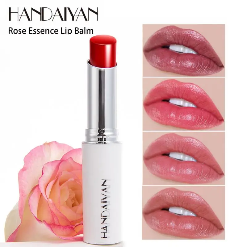 HANDAIYAN Rose Lip Balm Moisturizing Lipstick Anti-dry Chapped Long Lasting Nourishing Lip Gloss Hydrating Lip Care Cosmetics