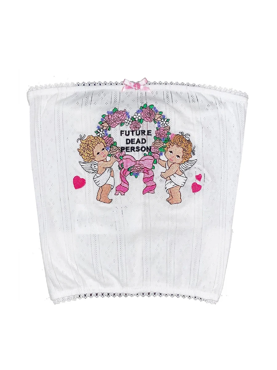 

Scriardv Women Summer Elastic Mesh Bandeau Casual Solid Color Off-shoulder Sleeveless Crop Tops Club Streetwear