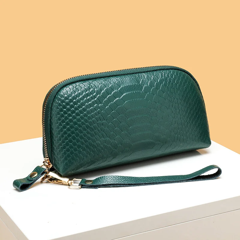 

Women Luxury Top-Handle Bags Advanced Serpentine Handbag Large Capacity Multicard Wallet Temperament Soft Leather Handset Bag