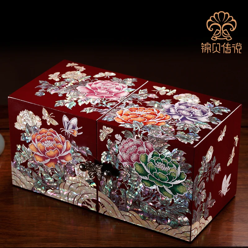 

Jewelry Box Wooden European Style Lacquerware Jewelry Box Wedding Gift Snail Vanity Box Jewelry Box organizer box