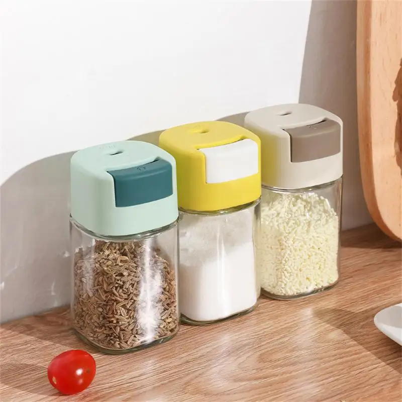

Quantitative Salt Shaker Push Type Salt Control Bottle Seasoning Jar Tool Pepper Spice Container Glass Limit Salt Shaker 5g