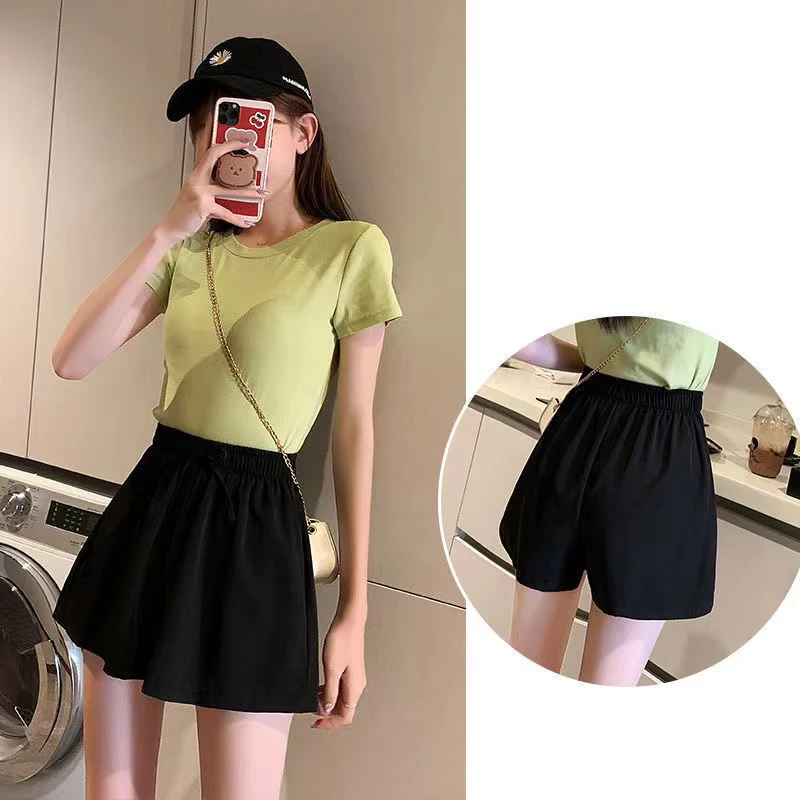 Новинка 2022 летние женские шорты юбка-шорты модные мягкие широкие брюки с высокой