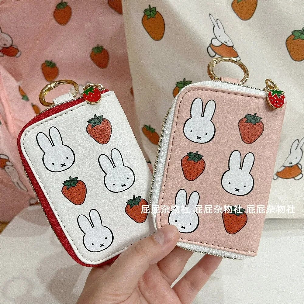Фото Симпатичная сумка-тоут с клубничным принтом Miffy, большая вместительная складная сумка для покупок, многоразовая эко-сумка, легкая портативная сумка для хранения в супермаркете №3