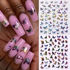 1 шт., лазерная бабочка, наклейки для ногтей, фольга, слайдеры, голографическая бабочка, 3D украшения для ногтей, переводные наклейки, инструменты для маникюра