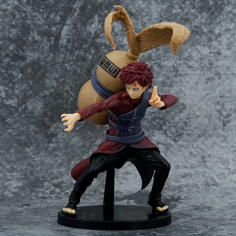 23CM Naruto Anime Shippuden Gaara PVC Action Figure Fighting Form Gourd Statue Model Dolls Toys Collectible Children Gifts