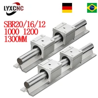 2pc sbr201216 1000mm 1200mm 1300mm 121620mm linear bearing rail slide guide shaft 4pcs sbr122016uu linear bearing blocks
