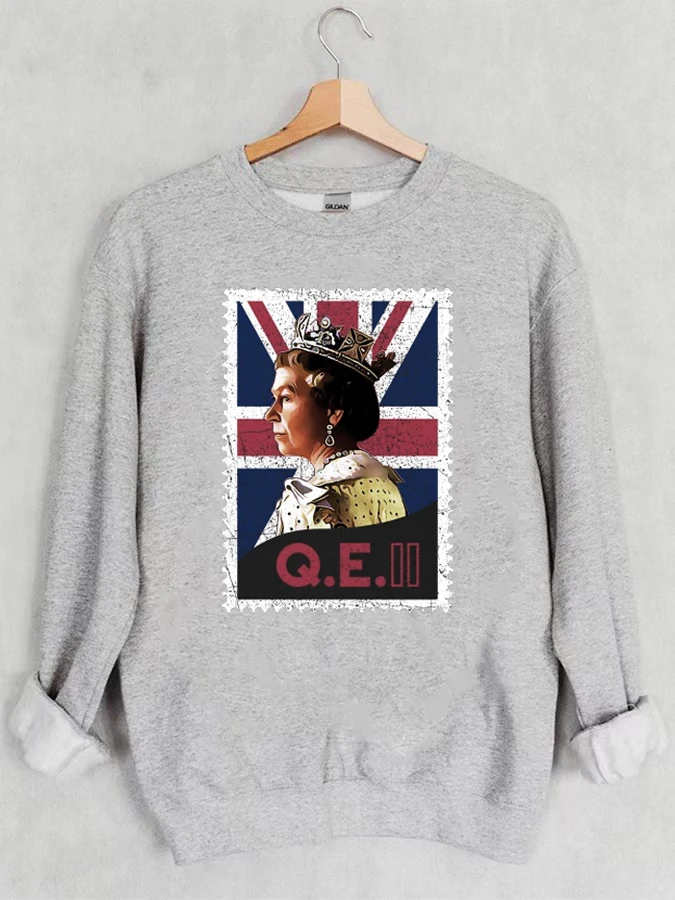 

Crown Elizabeth II Vintage Stamp Sweatshirt