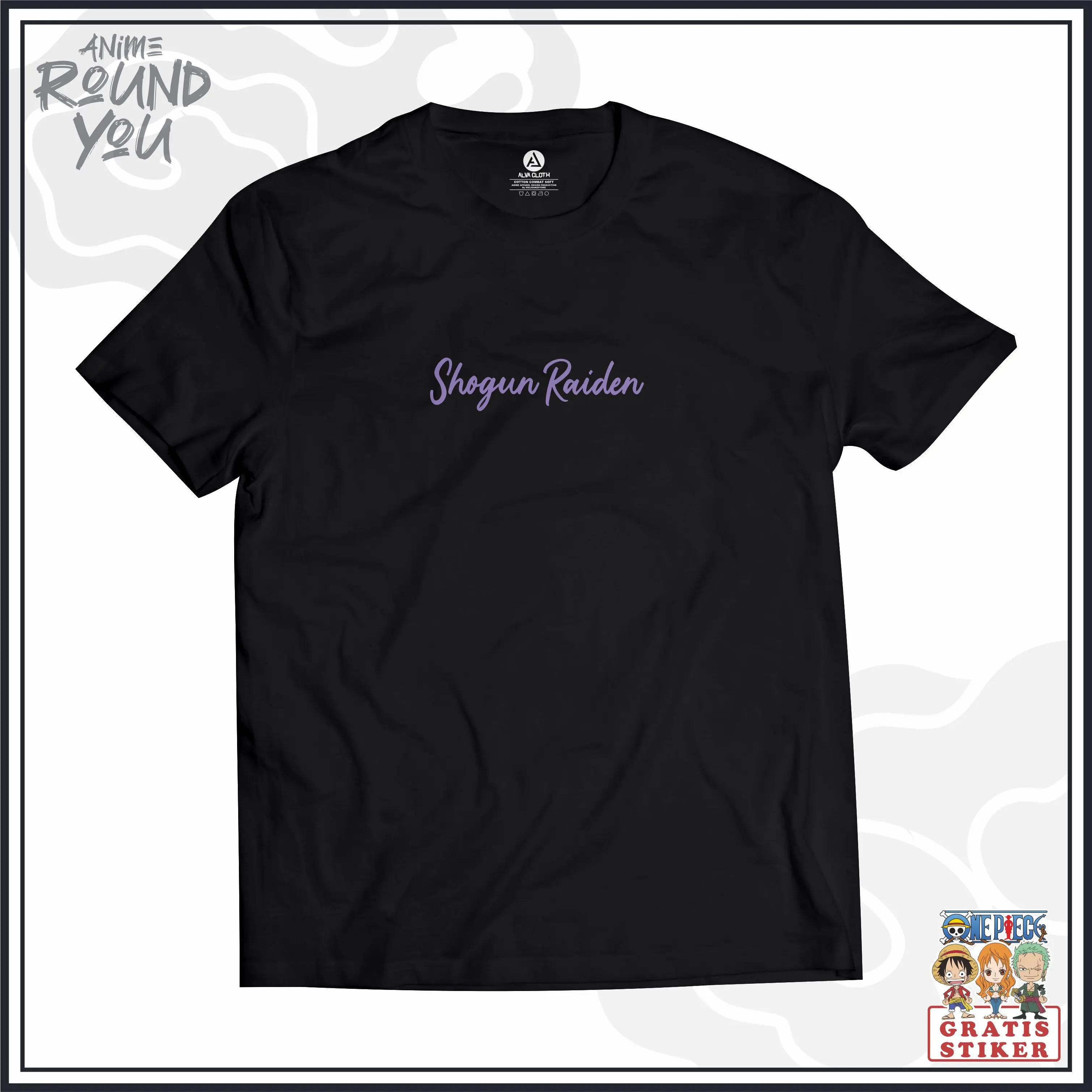 Kaos Raiden Shogun Genshin Impact 003 Baju Anime katun 24sabad Футболка Аниме