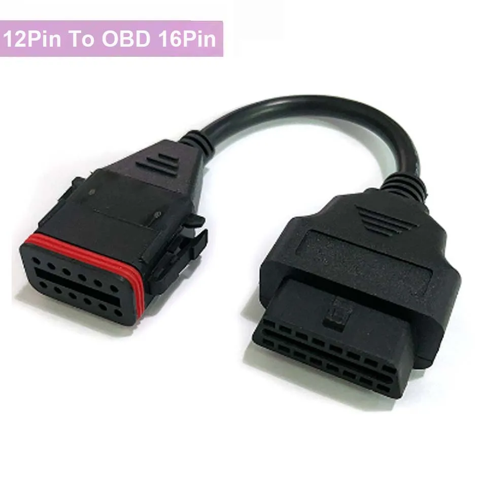 

12-контактный разъем OBD 16-контактный кабель для Cummins Inline6 Komatsu 12-контактный преобразователь в 16-контактный разъем Obd2, адаптер автомобильного диагностического инструмента