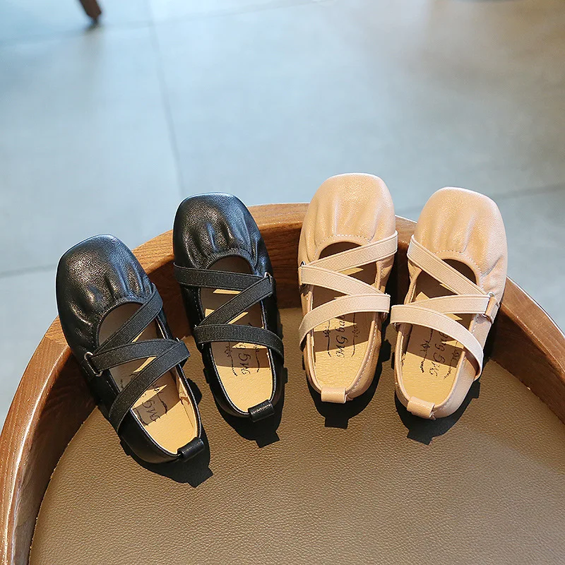 

Ballet Flats Shoes Ballet Shoes Kids Dancing Slippers Girls Elastic Soft Dance Shoes High Stretch Slippers Slip On PU Leather