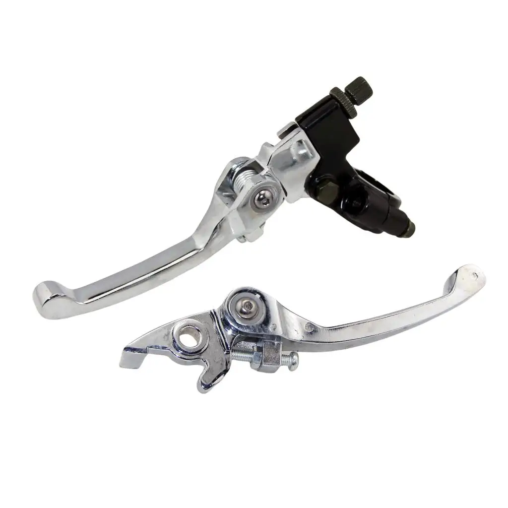 

7/8 inch 22mm Folding Clutch Brake Lever Set for Xmotos BSE KAYO 70cc 110cc 125cc 150cc SSR Dirt Bike (Silver)