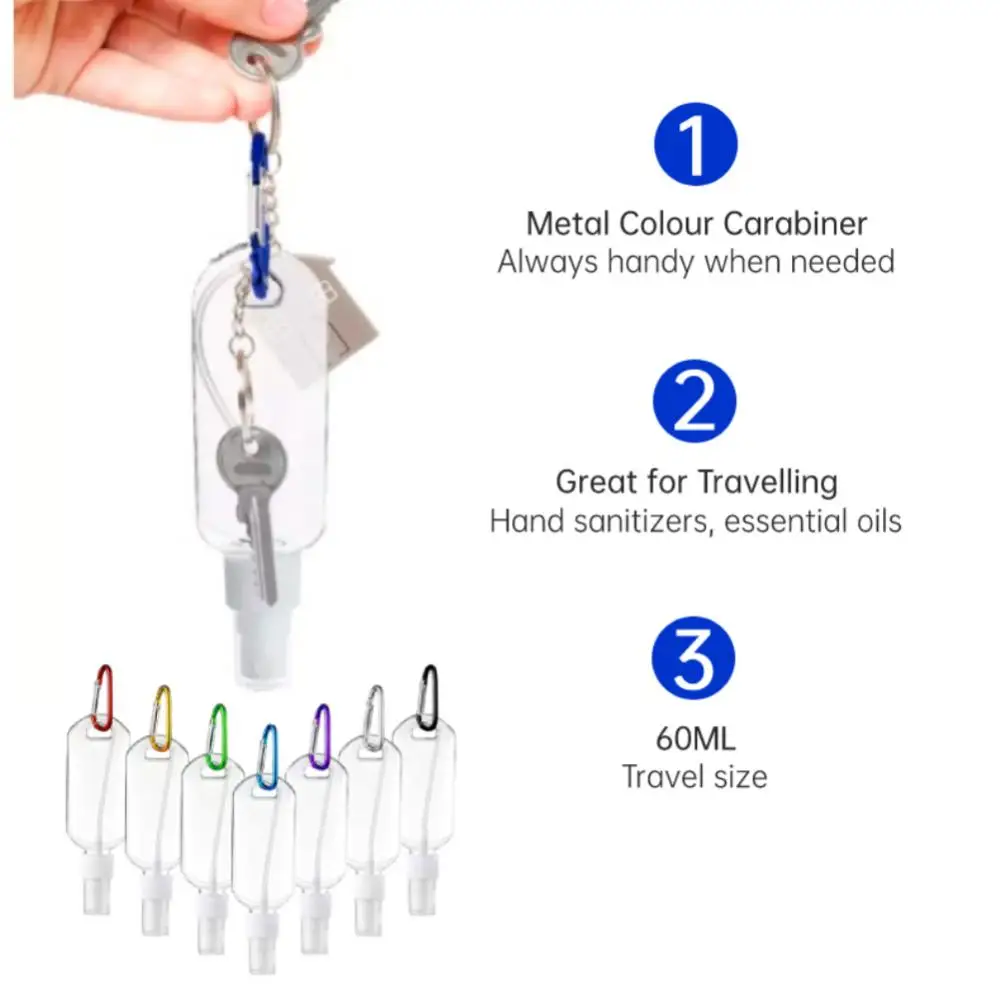 

Mini Convenient Alcohol Spray Bottle Plastic Keychain Spray Bottle Empty Hand Sanitizer Spray Bottle Empty Holder Hook
