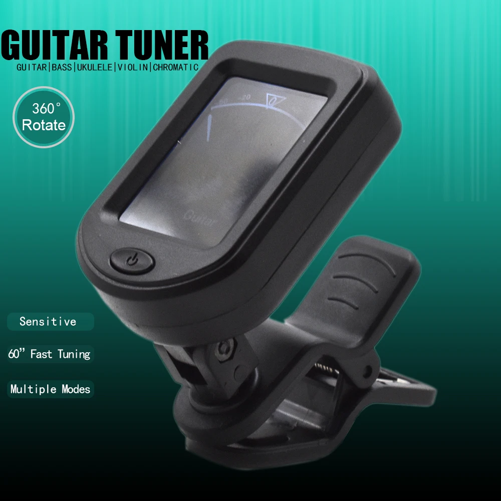

Chromatic Clip-On Digital Tuner 360 Degree Rotatable Guitar Tuners Machines for Guitar Bass Violin Ukulele Guitarra Accessories