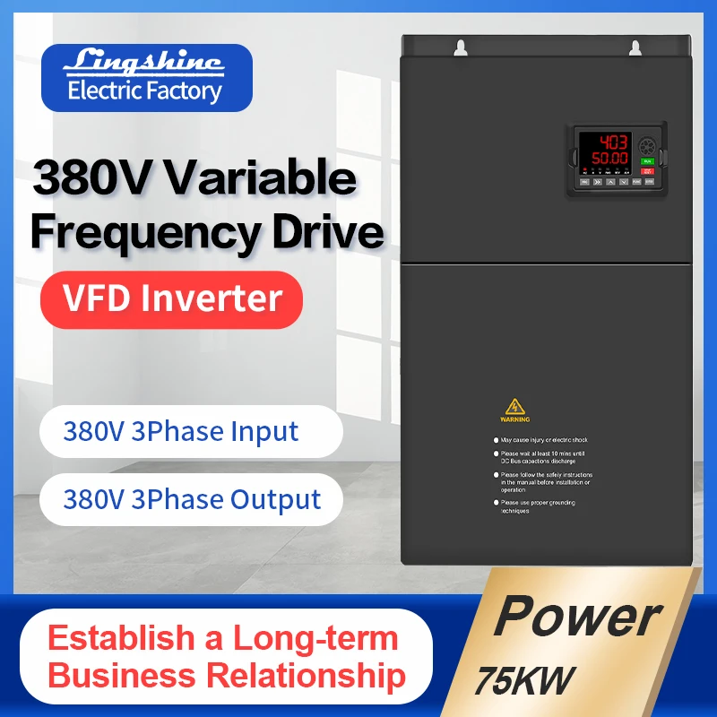 75KW VFD Frequency Converter Three-phase Motor Driver Three Phase Input and Output Simple Frequency Converter RS485