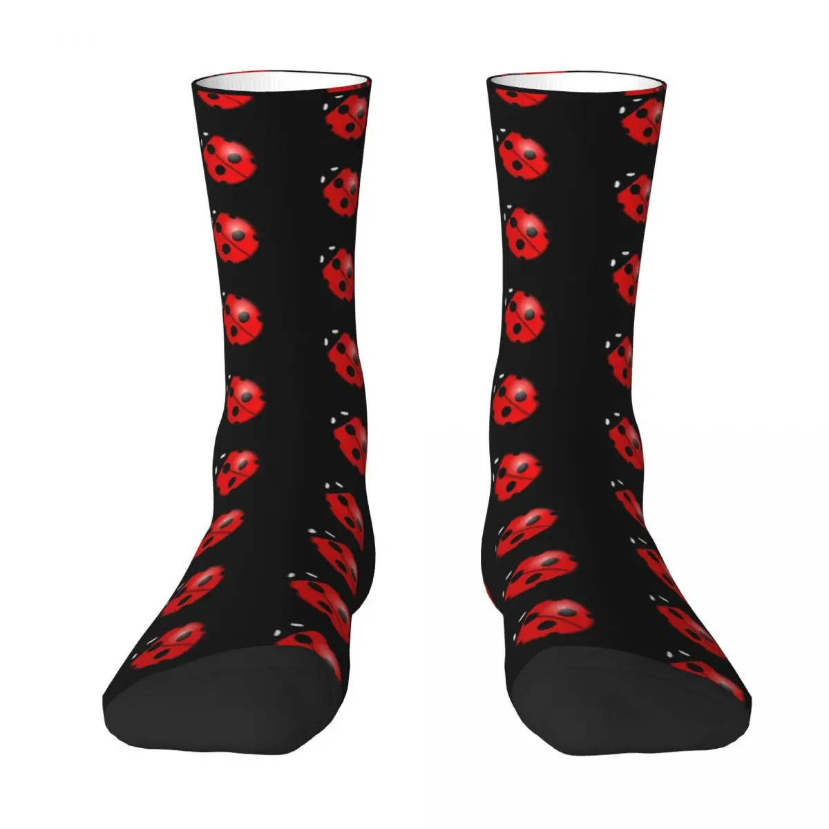 Black Ladybug Pattern Adult Socks,Unisex socks,men Socks women Socks