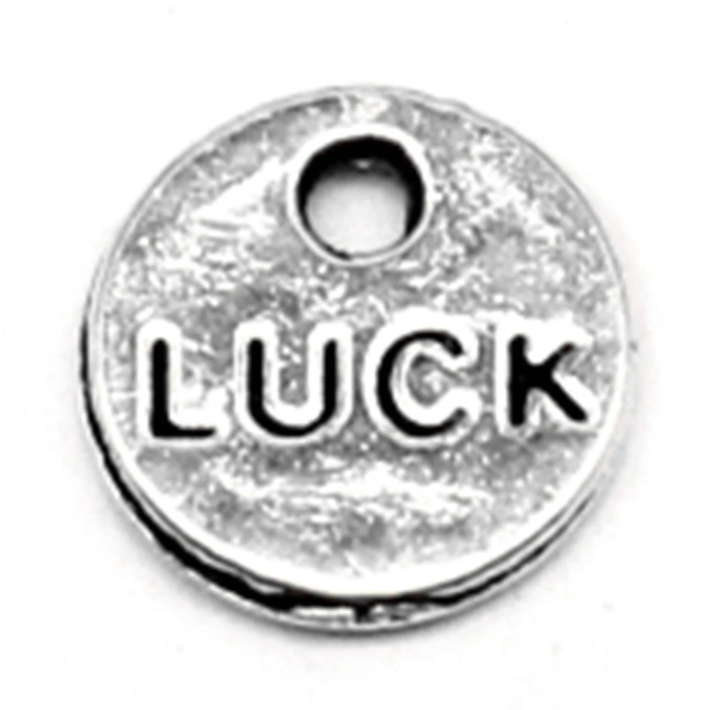 

Luck Round Word Sign Charm For Making Jewelry Diy Finding 180pcs 9x9mm