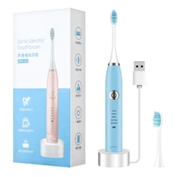 ultrasonic electric toothbrush automatic smart children teeth whitener toothbrush usb wireless charge base waterproof brush head