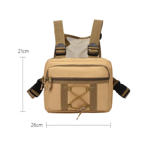 Камуфляжная тактическая сумка, индивидуальный функциональный рюкзак из ткани Оксфорд с жилетом, нагрудная сумка для мужчин и женщин