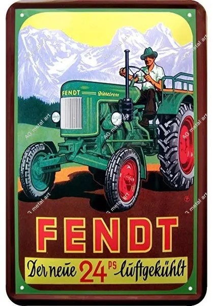 

Vintage Tin Sign Tractor Fendt Advertising Retro Metal Sheet Metal Sign Metal Wall Decor Home Decor Posters