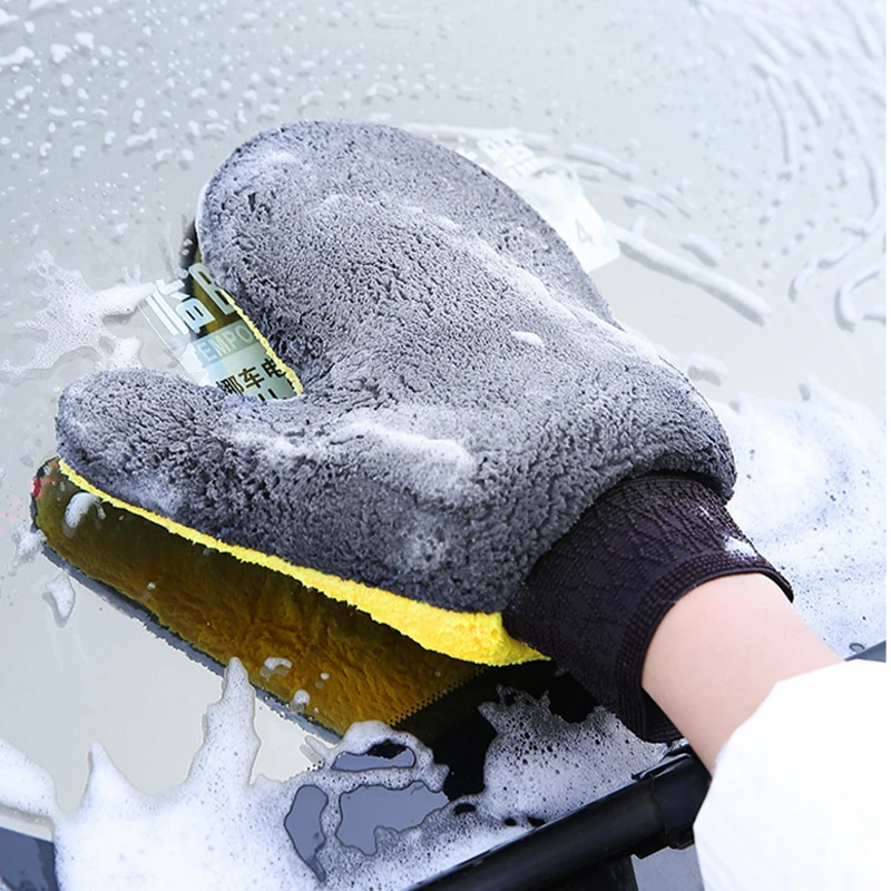 

Double-sided Coral Fleece Car Wash Cleaning Gloves Window Door Wash Water Absorption Car Care Cleaning Gloves car Cleaning Tools