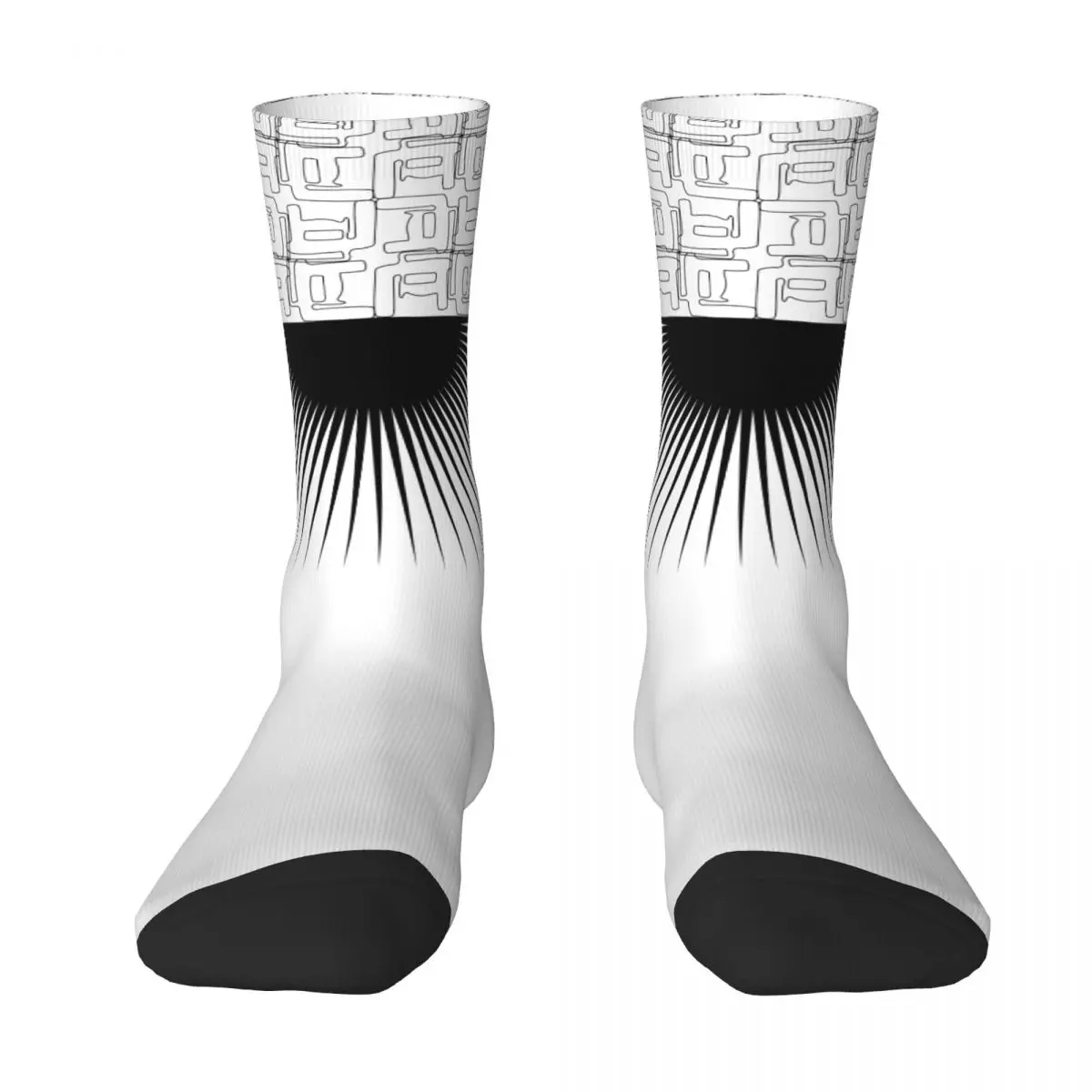 Letter Symbol Adult Socks Text, retro decoration, geometry, abstraction, profiled background, classical lines Unisex socks