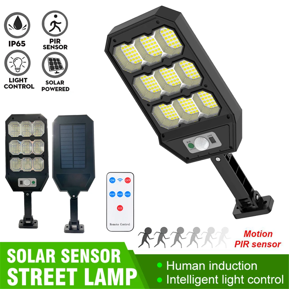 

3 Mode LED Solar Wall Lamp Waterproof Motion Sensor Street Light with Remote Control for Garden Pathway Yard Porch