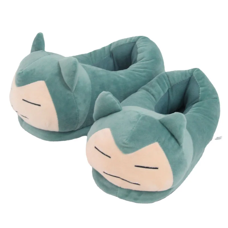 

28cm Pokemon Snorlax Eevee Pikachu Umbreon Winter Warm Slippers Plush Anime Bottom Soft Insole Home Shoes Thick Non-slip Slipper