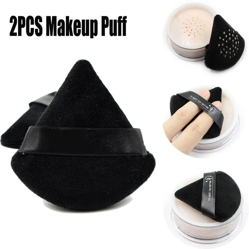2 шт./пакет мини-Треугольная бархатная пуховка для пудры флакон губка макияжа